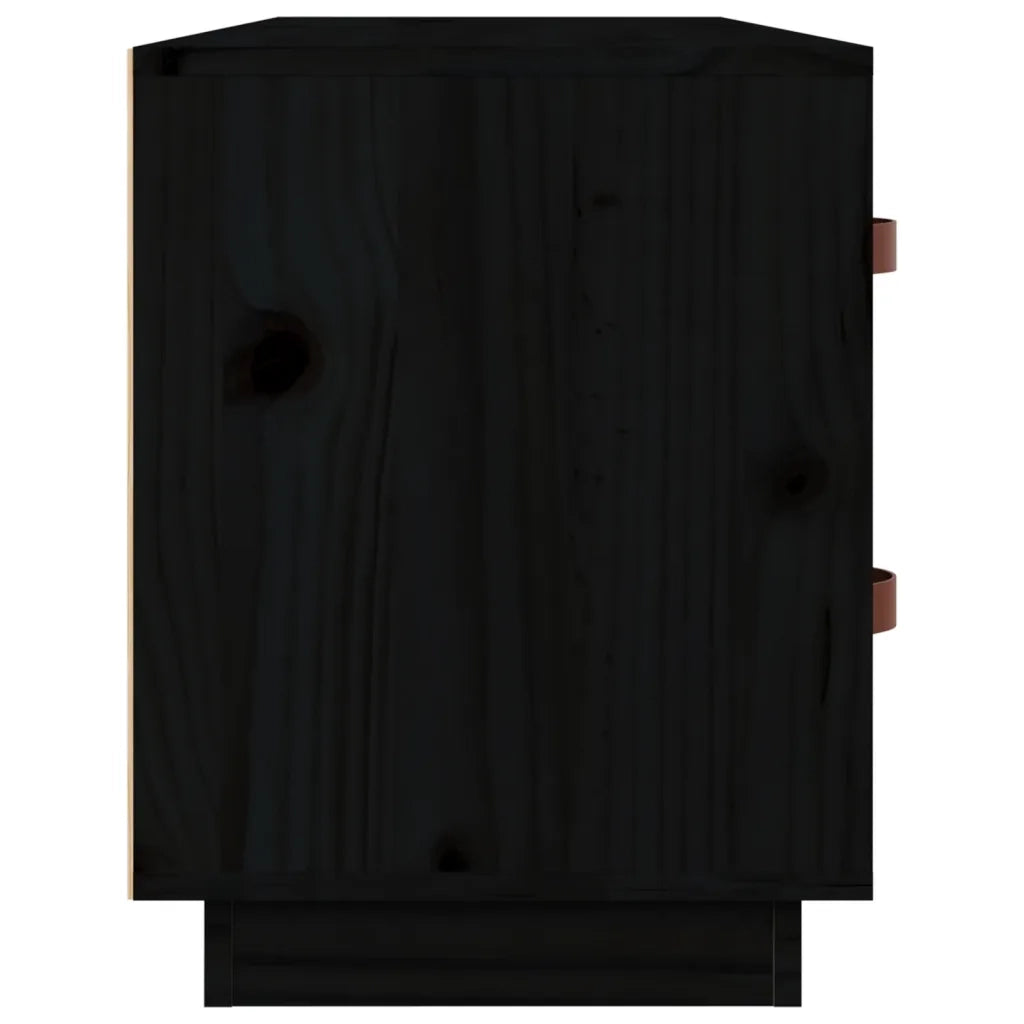 Scarpiera-Scaffale per scarpe Nera 100x34x45 cm in Legno Massello di Pino