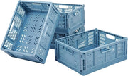 Scatola di Stoccaggio Plastica Flessibile da 4 Unità, Cestino Plastico Pieghevole, Cestino di Stoccaggio Flessibile, Scatole di Trasporto Plastiche Stivabili, Box Plastica Pieghevole per Cucina, Camera e Ufficio (34 x 26 cm)