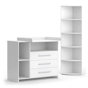 Vicco Set per cameretta Bianco 2 parti, con fasciatoio e ripiano per giocattoli