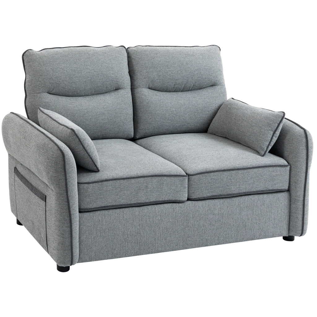 Divano 2 posti in velluto con cuscini ¨C zephmum ¨C grigio 136x81x90