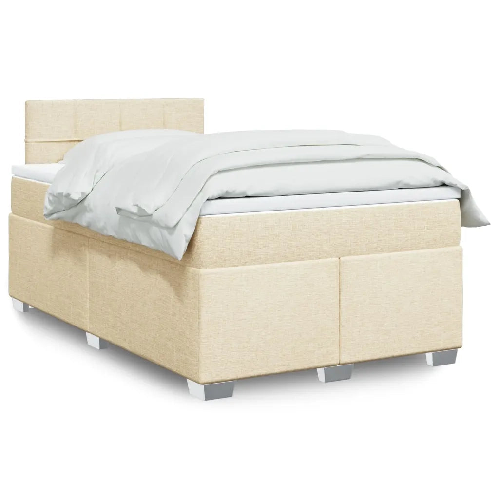 Giroletto a Molle con Materasso Crema 120x200 cm in Tessuto 3288160