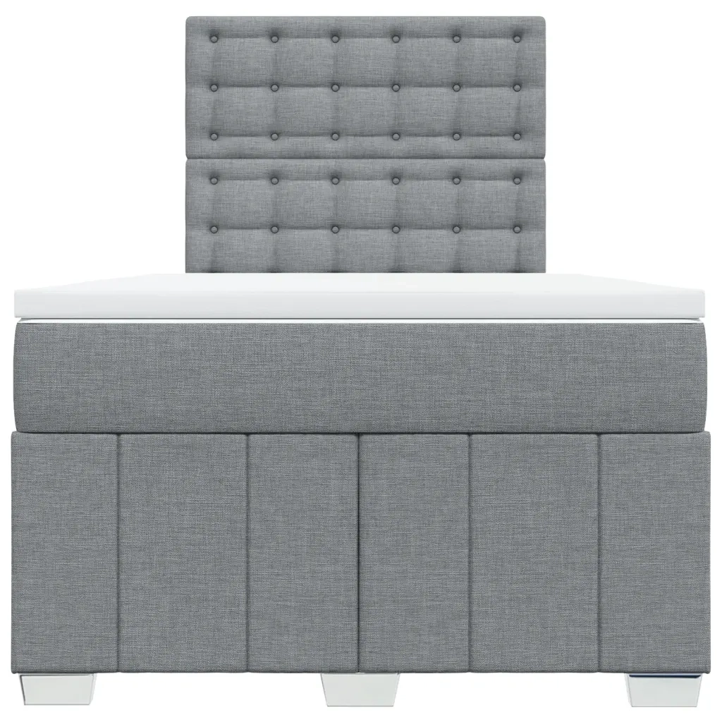 Giroletto a Molle con Materasso Grigio Chiaro 120x200cm Tessuto 3293949