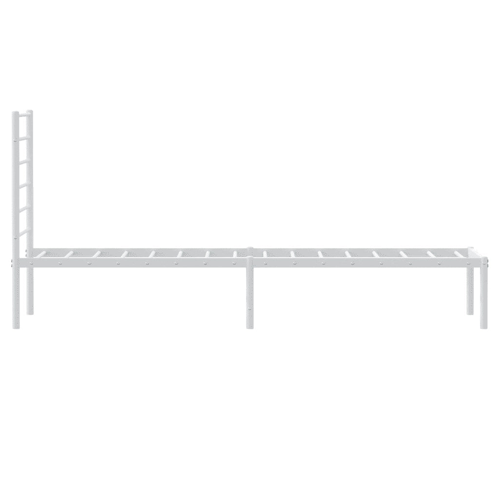 Giroletto con Testiera-Struttura Letto con testiera Metallo Bianco 107x203 cm 475296
