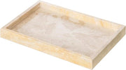 Piattaforma di servizio in pietra naturale decorativa - Tavolo per candele rettangolare - 30 x 20 cm - Scala decorativa per accessori da bagno - Piattaforma in pietra - Bianco Piatti & Piatti di presentazione