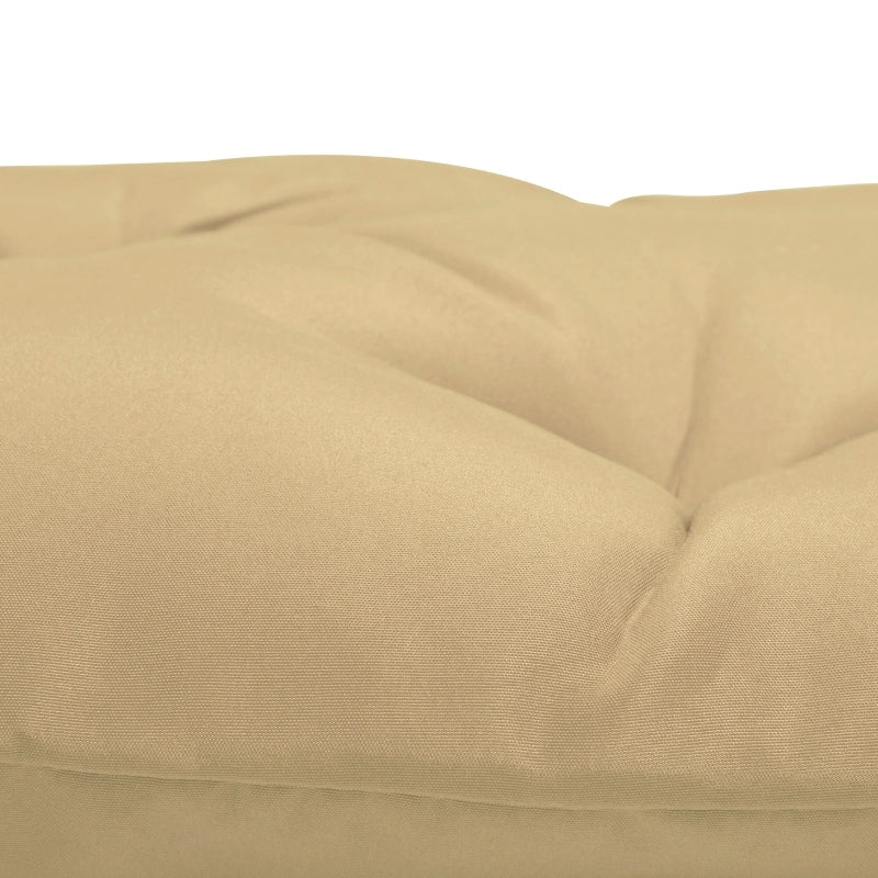 Set di 2 cuscini per sedia, 98 x 50 cm, con lacci, rivestimento in tessuto, spessore 8 cm, colore kaki.