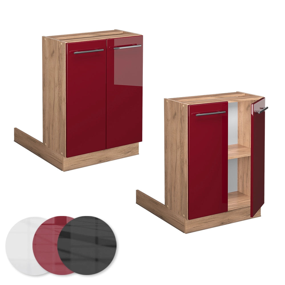 Vicco Isola cucina Rosso bordeaux lucido 60 cm senza piano di lavoro
