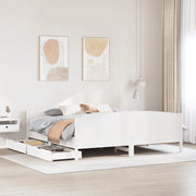 Letto senza Materasso-Struttura Letto Bianco 160x200 cm Legno Massello di Pino 956185
