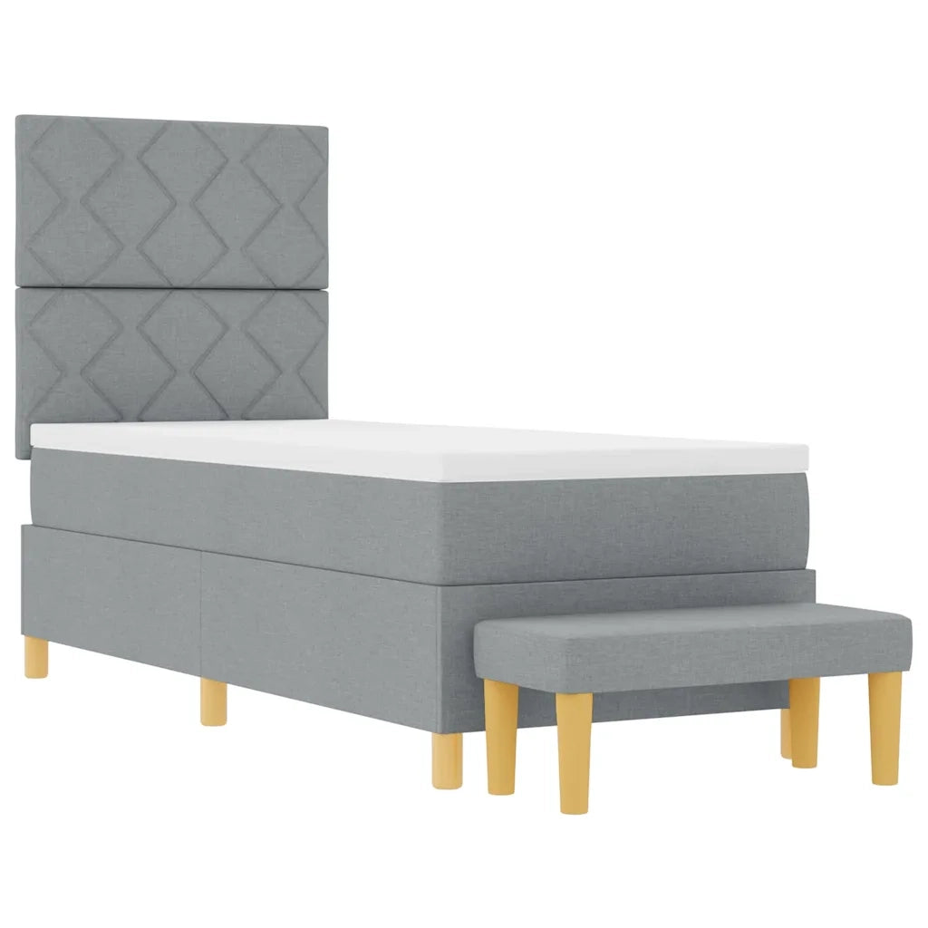 Letto a molle con materasso Grigio chiaro 80 x 200 cm Tessuto