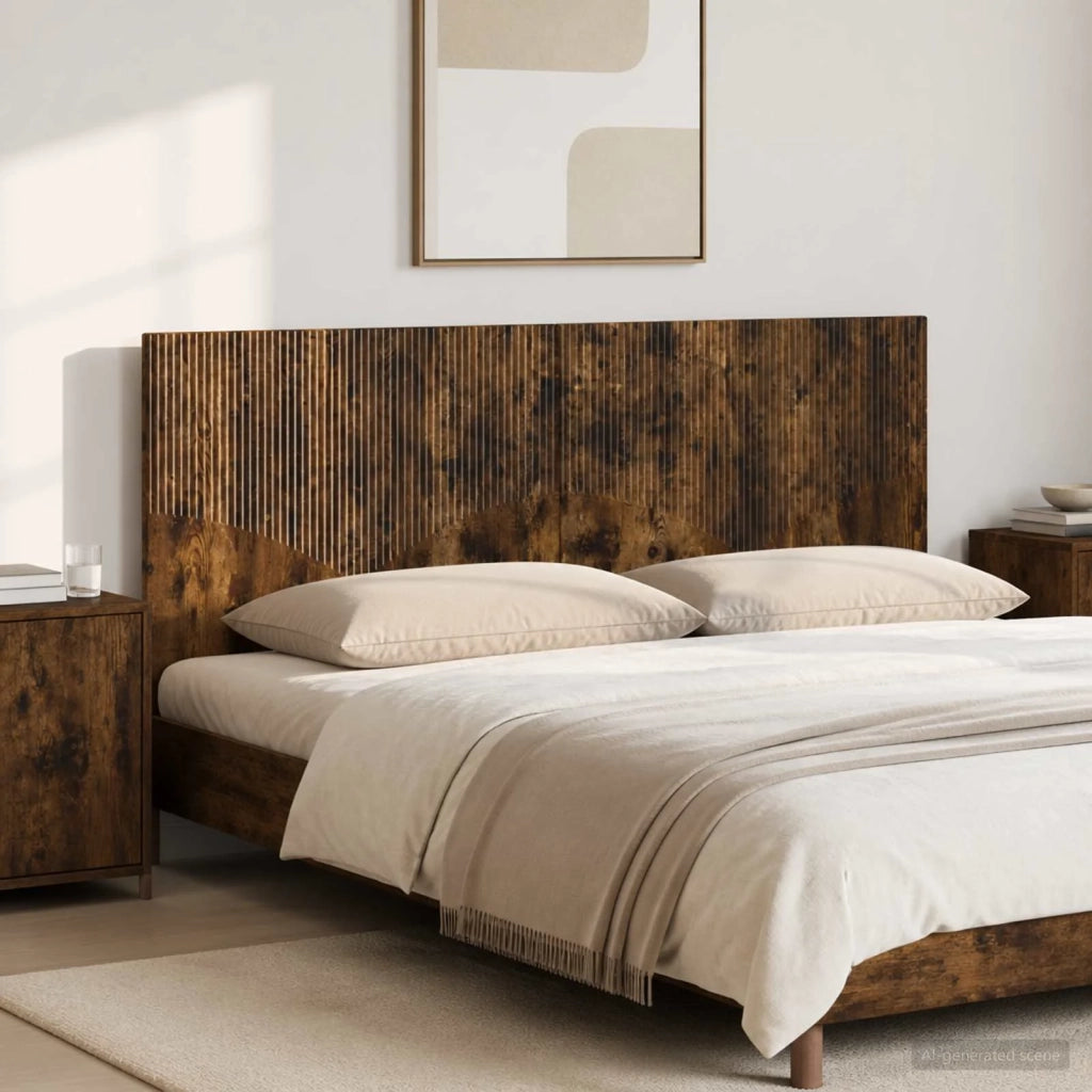 Testiera da Muro HOORN Rovere Fumo Legno ingegnerizzato 897380