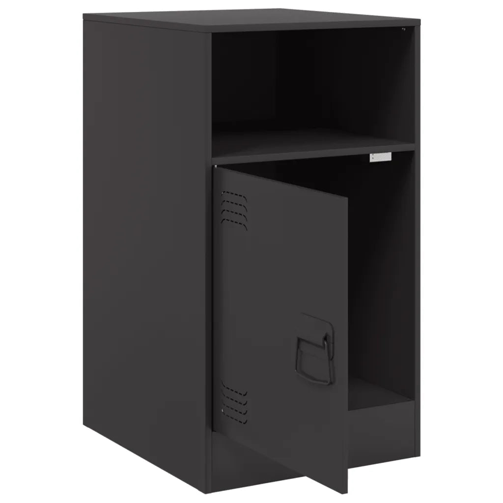 Comodino Nero 34,5x39x62 cm in Acciaio
