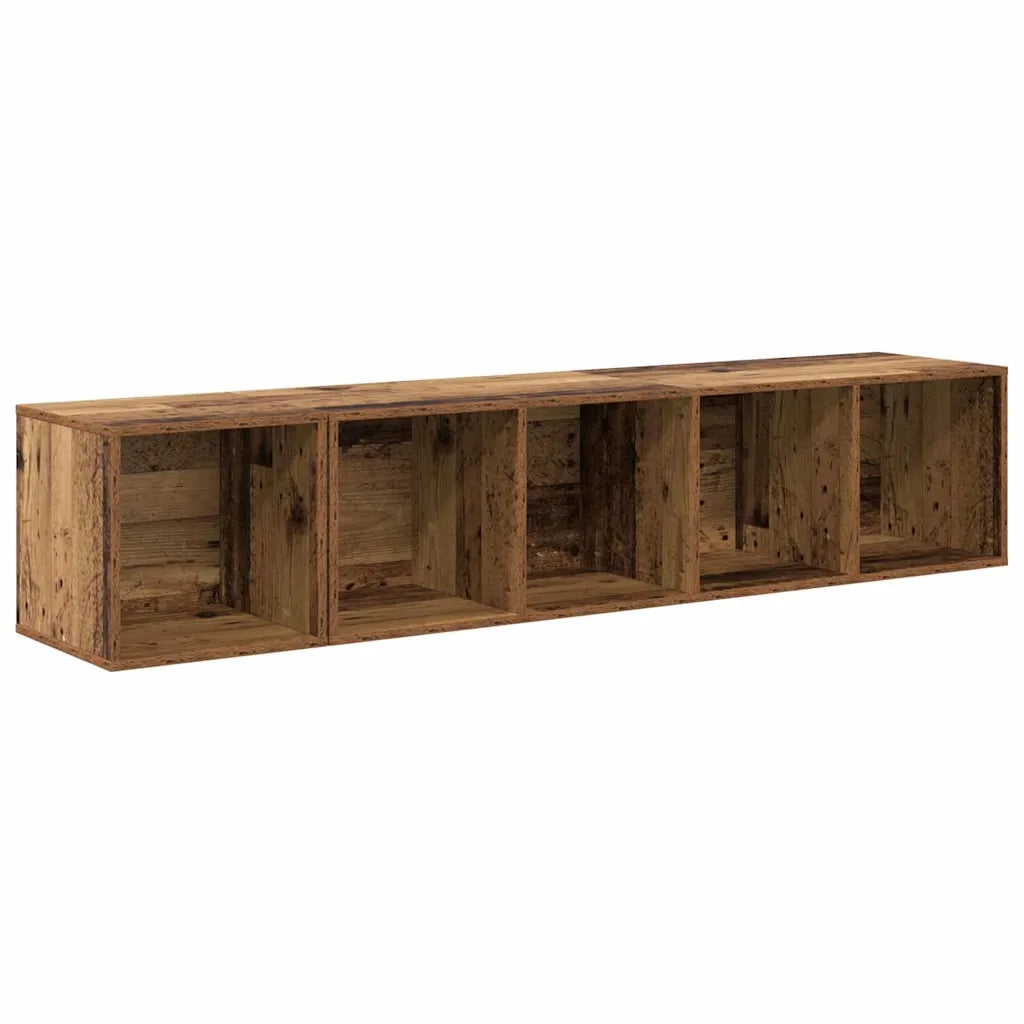 Set di mobili TV 2 pz-Set di 2 Credenza per TV Legno vecchio Legno multistrato