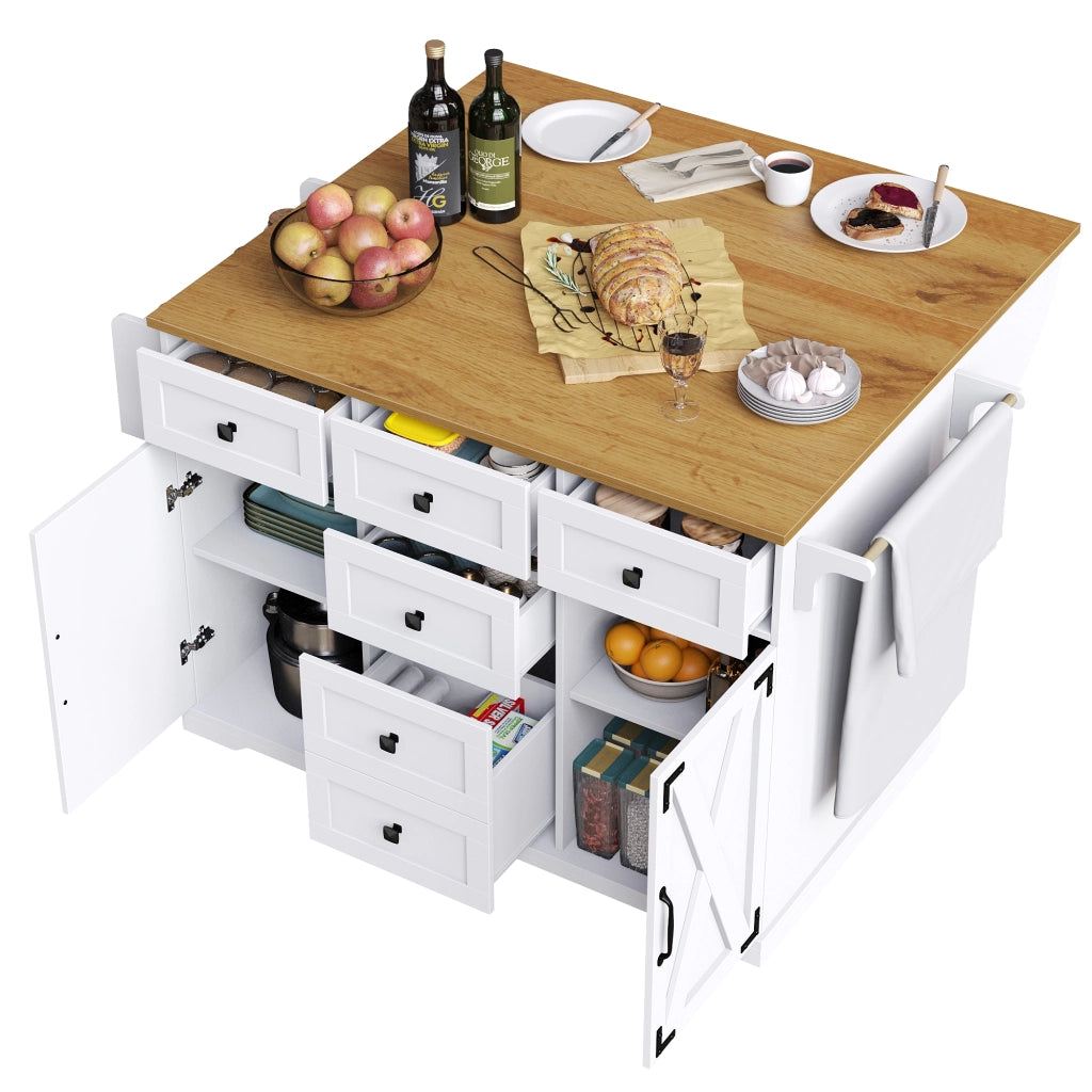 Carrello da Cucina Multifunzionale ¨C MINIMAL ¨C Bianco, Legno, con Ripiani