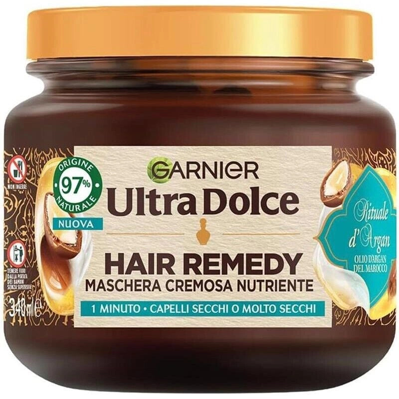 GARNIER ULTRA DOLCE MASCHERA NUTRIENTE PER CAPELLI SECCHI RITUALE D'ARGAN HAIR REMEDY 340 ML