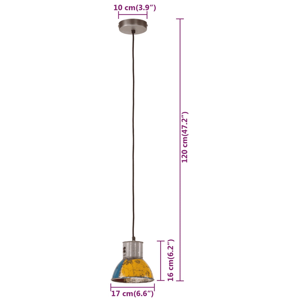 Lampada Sospesa Industriale 25 W Multicolore Rotonda 17 cm E27 344402
