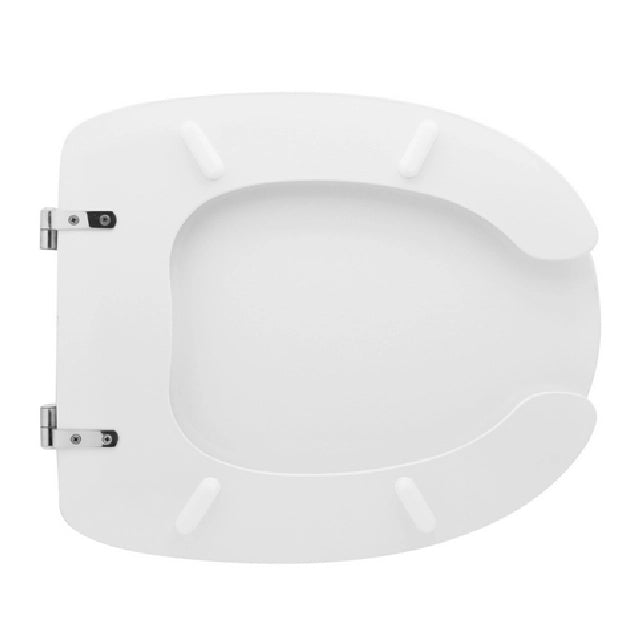 Sedile WC per disabili universale Matteo bianco in MDF con cerniere regolabili passanti DH