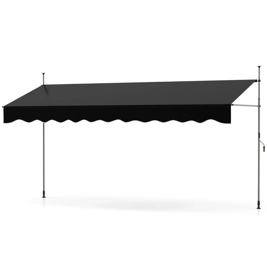 Tenda da sole manuale retrattile 400 x 120 x 210-300 cm parasole regolabile atmosfera accogliente poliestere nero 20_0013643