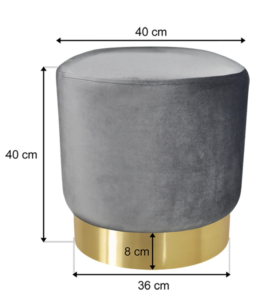 Pouf in velluto grigio, poggiapiedi - Zivago - PO01ZIBM