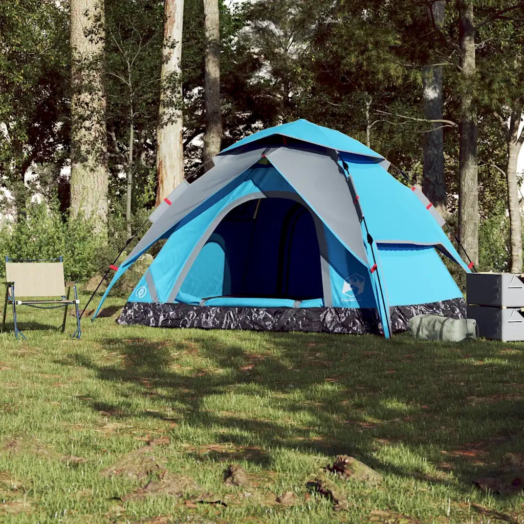 Tenda a Cupola da Campeggio 5 Persone Blu a Rilascio Rapido 4004186