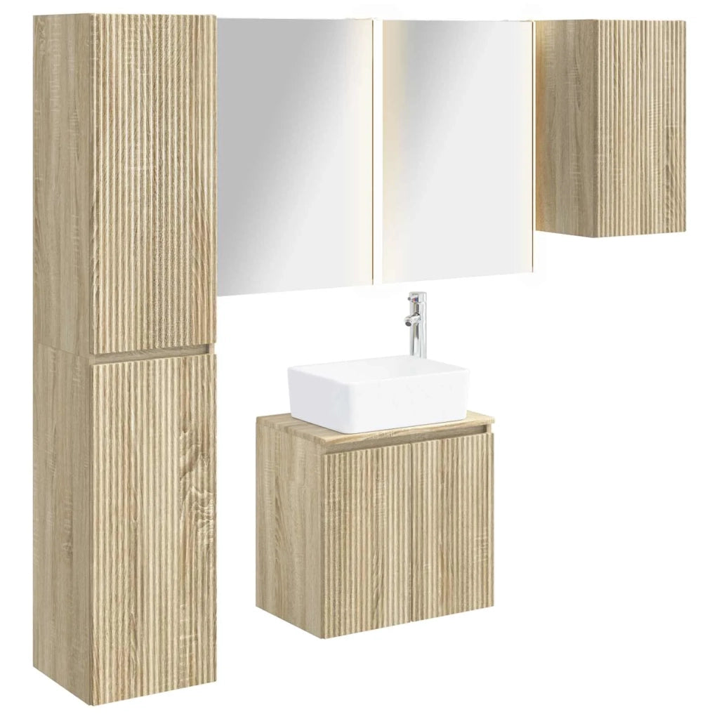 Set di Armadi da Bagno 5 pcs Rovere Sonoma 53 x 15,5 x 70 cm 3407329