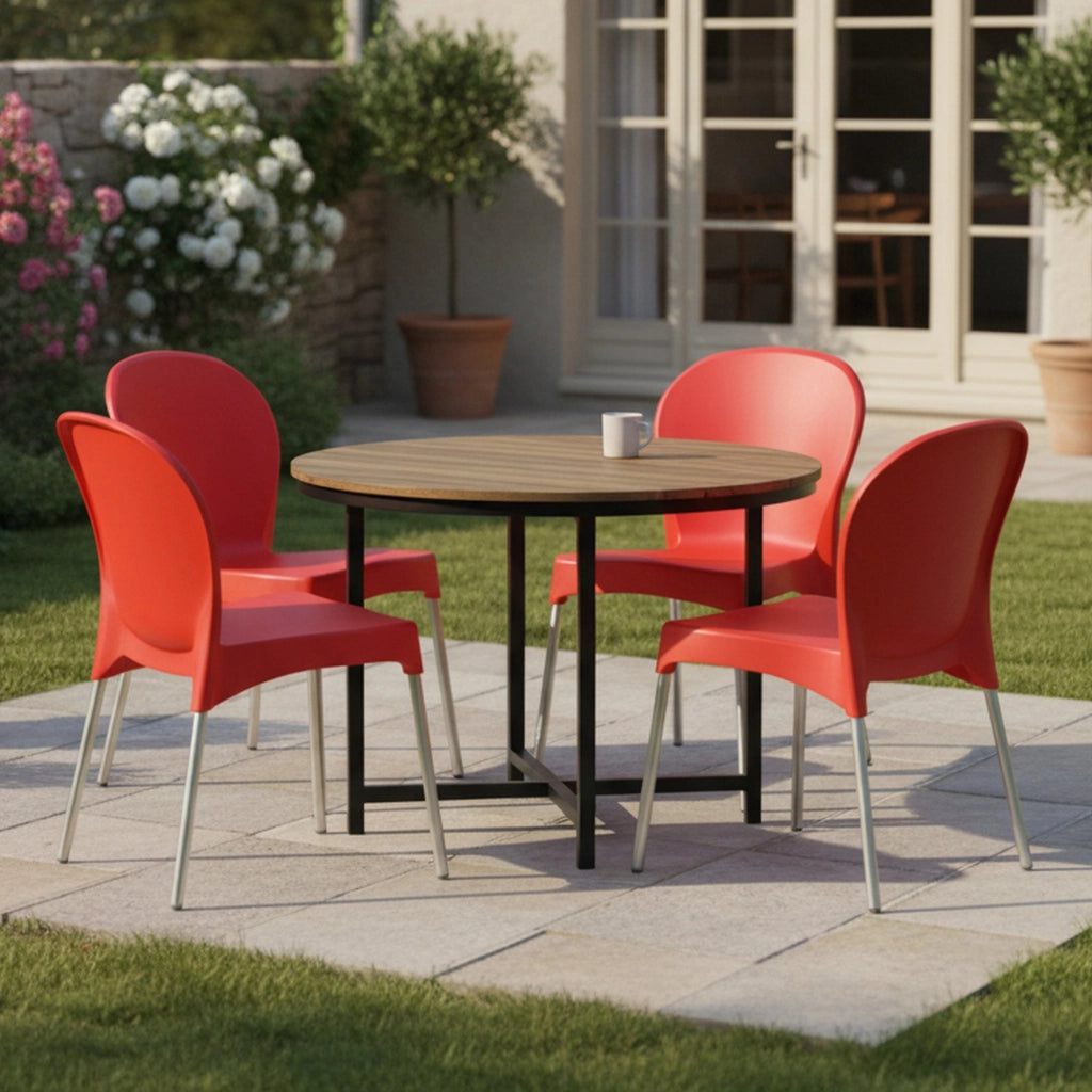 Eclectic, Sedia da Esterno 4 Sedie Made in Italy, Rosso