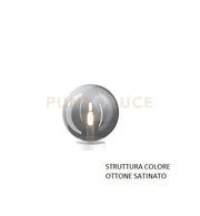 LUMETTO OTTONE SAT. 1 LUCE VETRO FUME 1184OS-P-FU