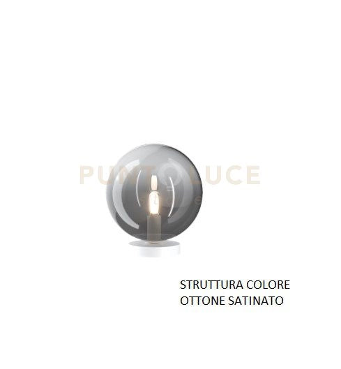 LUMETTO OTTONE SAT. 1 LUCE VETRO FUME 1184OS-P-FU