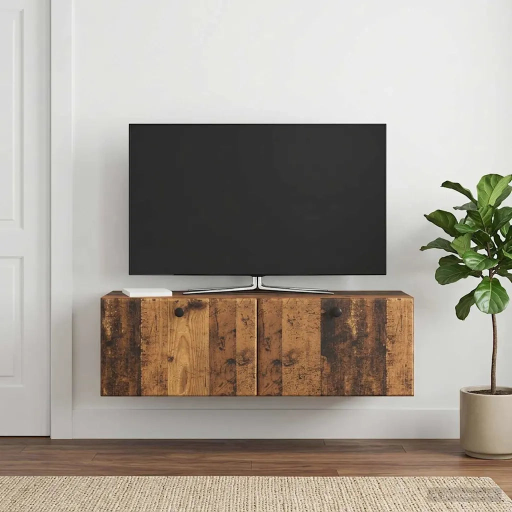Mobile Porta TV da Muro 98 x 31 x 30 cm Legno antico 899243
