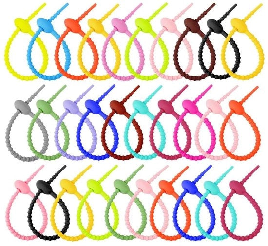 Cinture di silicone per stropio 30 pezzi - Cinture per cavi con tasca