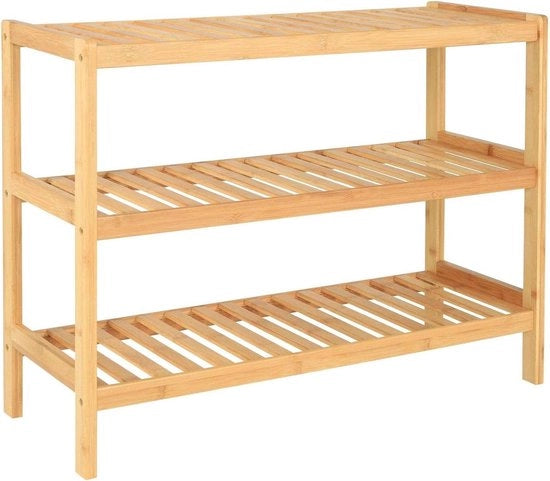 Rack di archiviazione con 3 cassetti in bambù 70 x 26 x 55 cm naturale