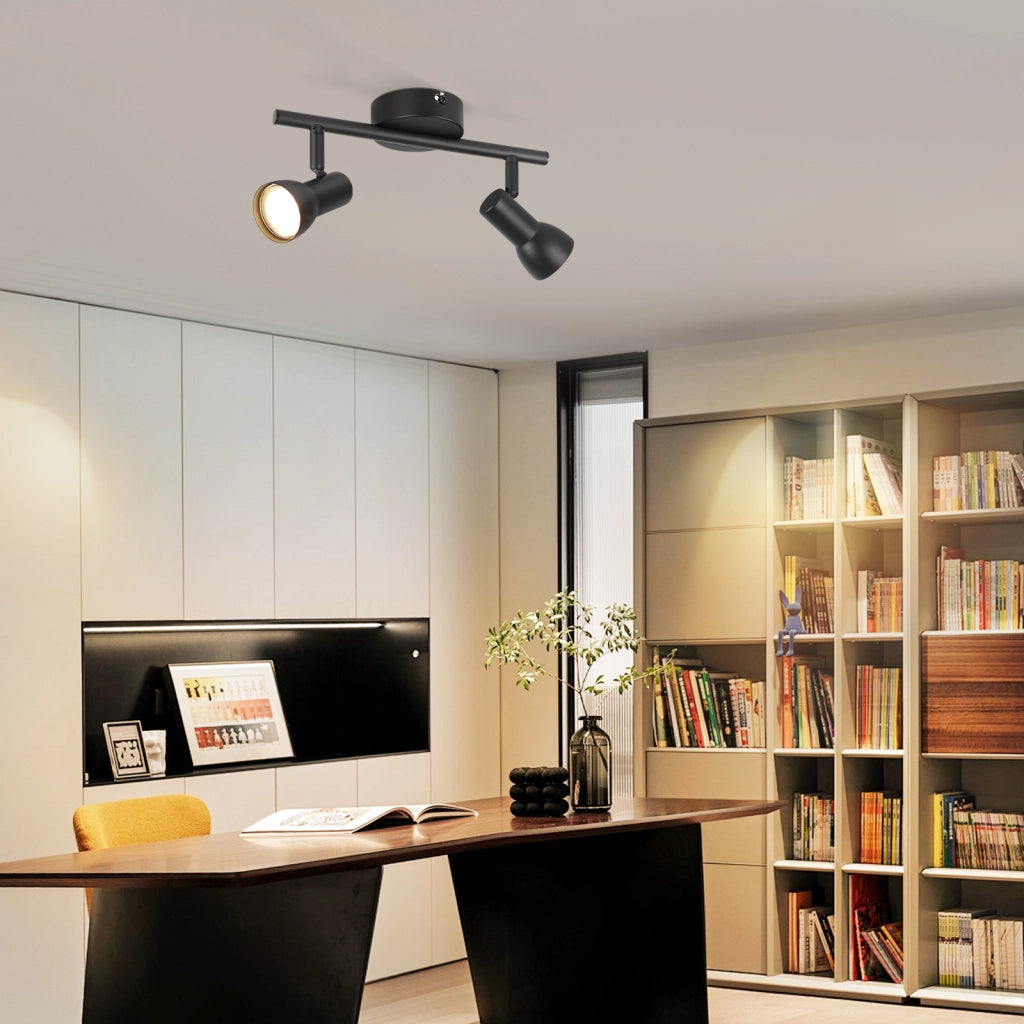 ZMH Faretto da soffitto neri 1 luce GU10 orientabili 350° metallo design moderno senza lampadina