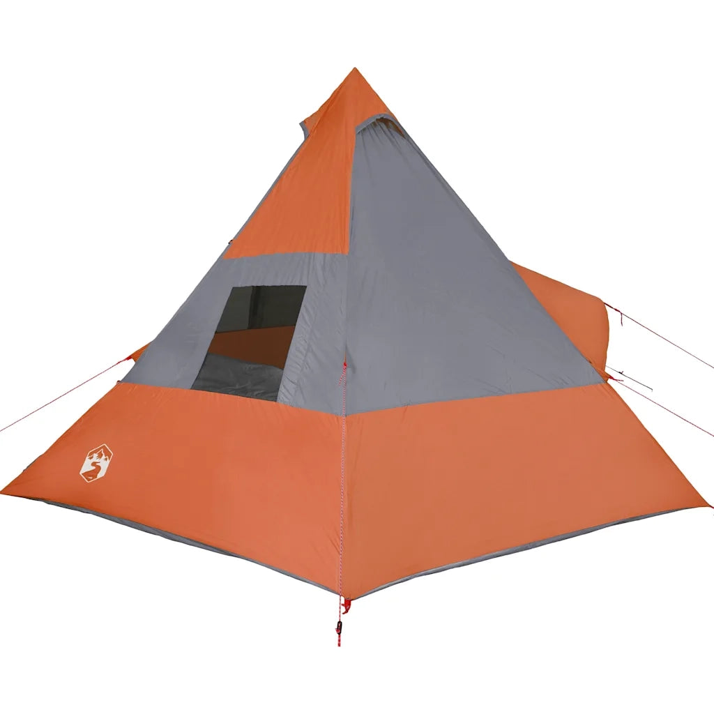 Tenda da Campeggio Tipi 7 Persone-Tenda per Famiglie Arancione Impermeabile