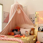 Letto per bambini con tetto a cupola rotonda, decorazioni per la nursery, tenda di cotone, tende per bambini principesse giocano, decorazione per la camera da letto del bambino (rosa)