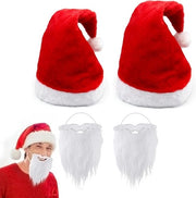 Set di guanti da neve e barba rosso per la mascherata di Natale - Decorazione per la festa di Natale - 4 pezzi