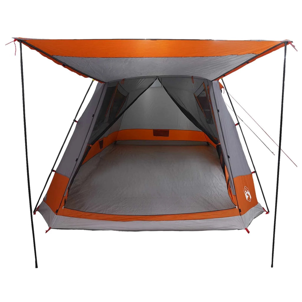Tenda Capanna Grigio e arancione 8 persone Poliestere e Acciaio 42028577