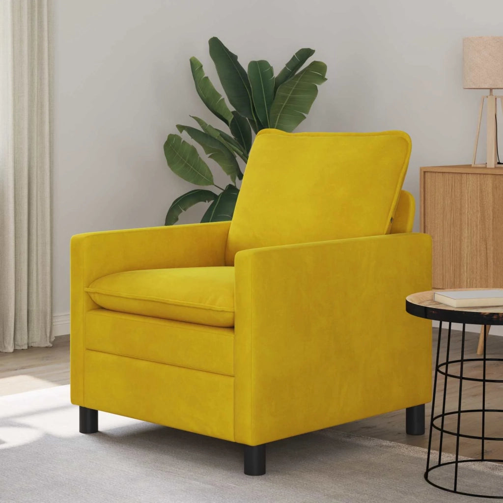 Divano Giallo 76 x 81 x 87,5 cm Velluto