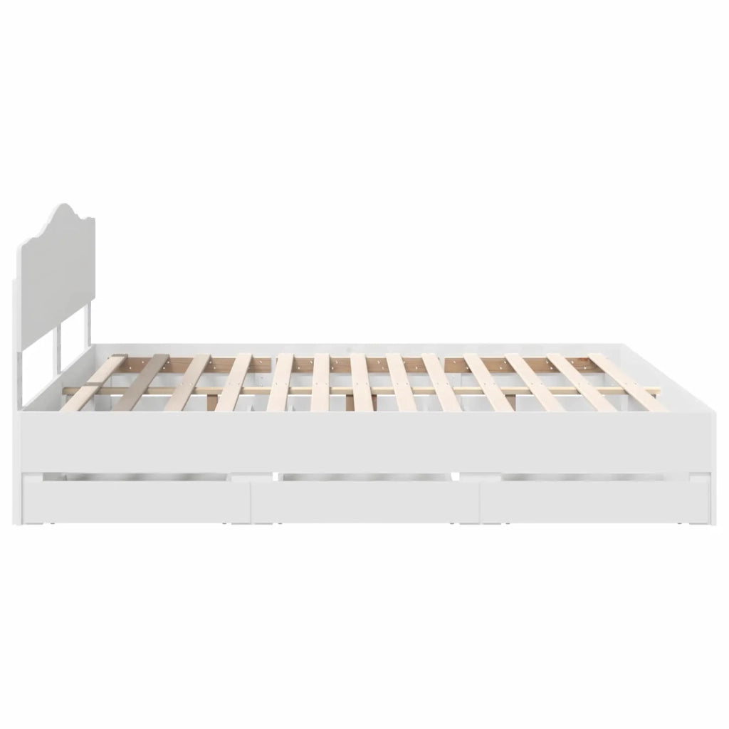 Struttura del letto Bianco 200 x 200 cm Legno Ingegnerizzato 3412970
