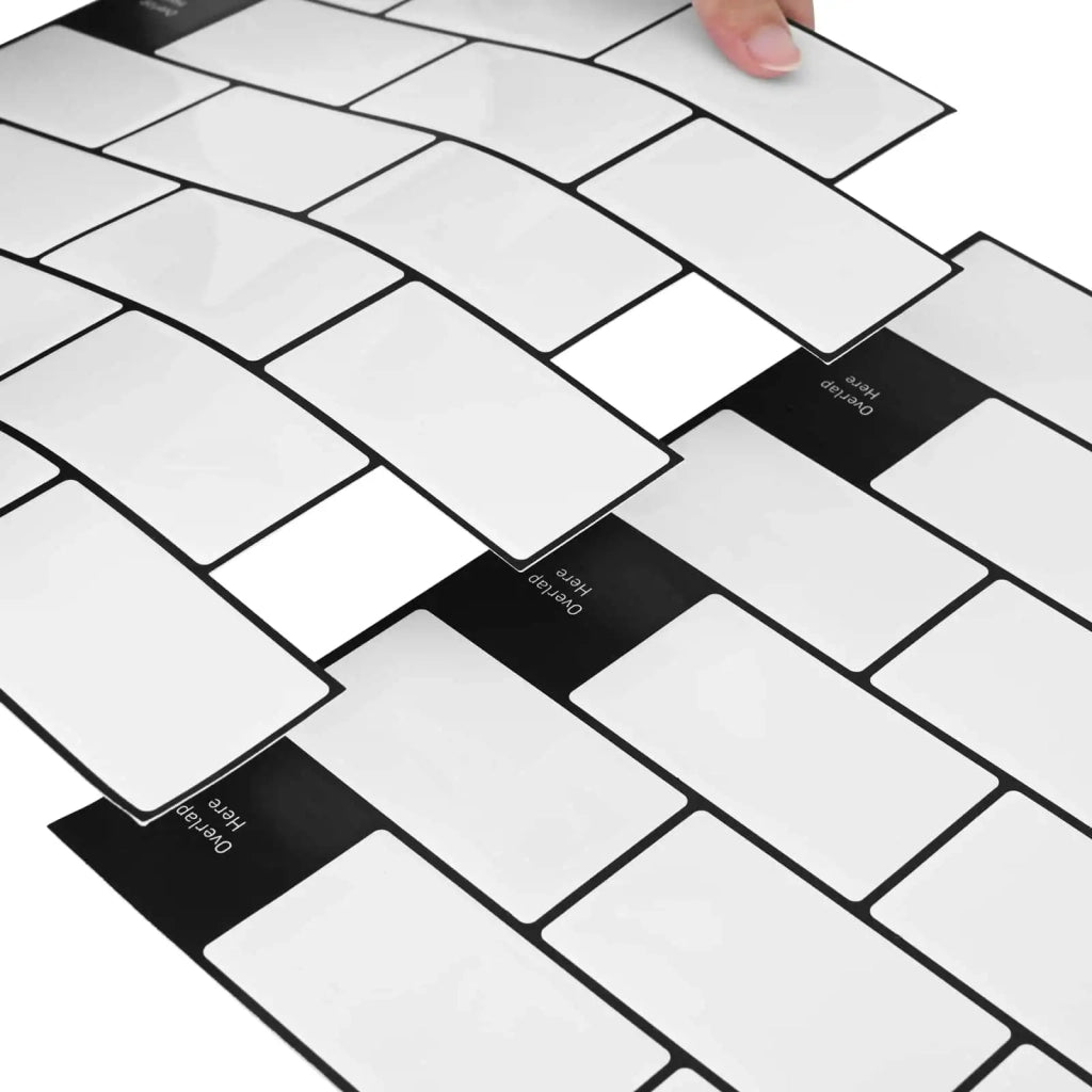 Piastrella subway 50 pz Bianco e Nero 30 x 30 cm CFW8751809
