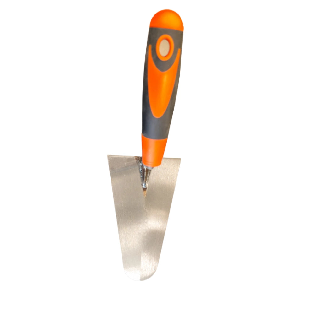 Cazzuola punta tonda da 160 mm manico ergonomico antiscivolo gomma edilizia