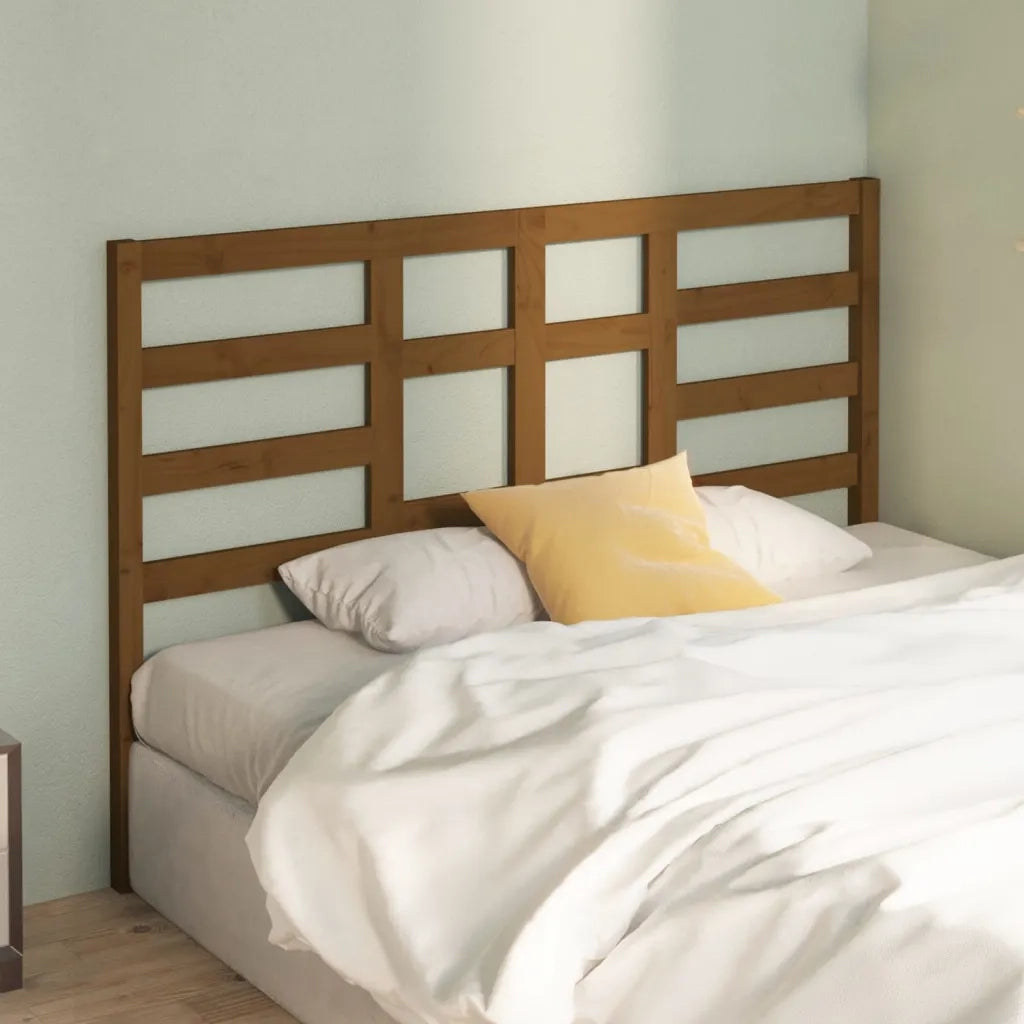 Testiera per Letto ambra 126x4x104 cm in Legno Massello di Pino
