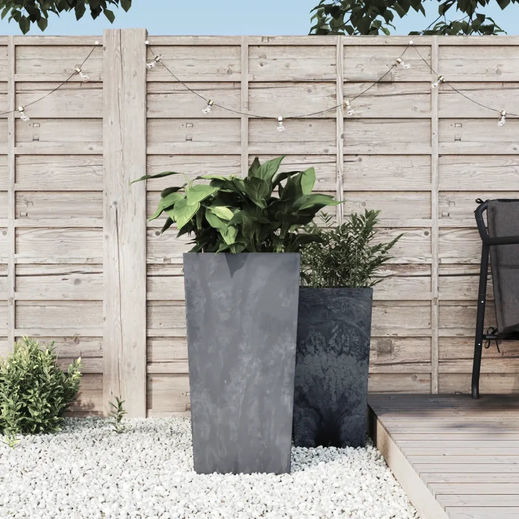 Fioriera | Cassetta per fiori | Vaso con Interno Rimovibile Grigio 21/49 L PP Cemento