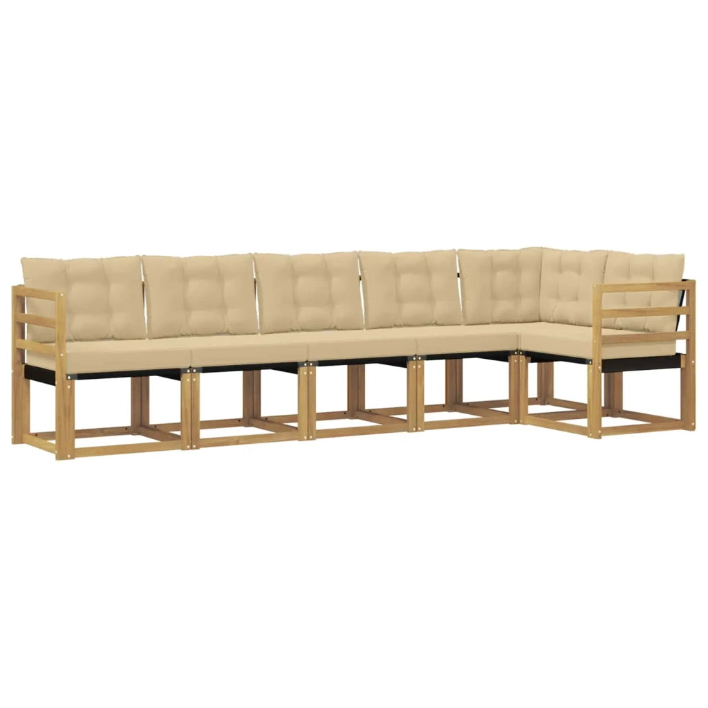 Set di divani da esterno con cuscino 6 pcs Bianco e Beige 3389515