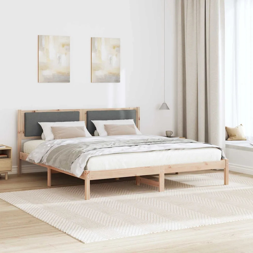 Struttura del letto Grigio scuro 200 x 200 cm Pino massello