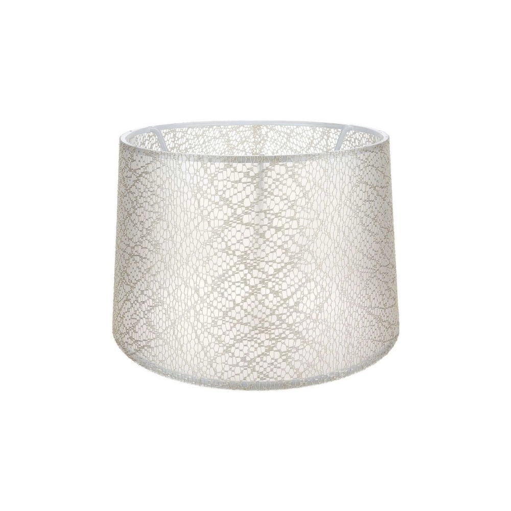 Paralume tessuto crema motivo ricamo Deco ASZ1182