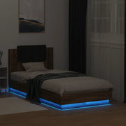 Giroletto con Testiera e LED Rovere Marrone 75x190 cmcod mxl 90865