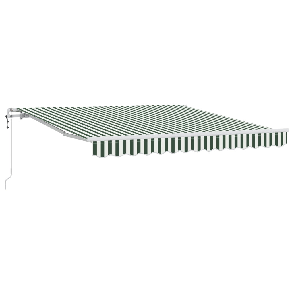 Tenda Retrattile Automatica  Verde e Bianca 350x250 cm