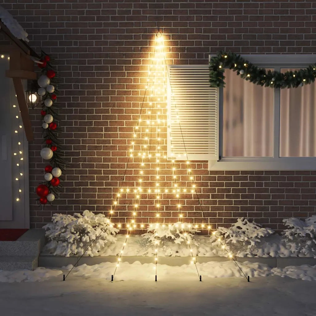 Albero di Natale | Decorazioni natalizie LED con picchetti per il terreno 306 cm