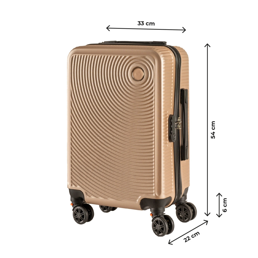 Trolley Bagaglio Mano Rigido 54x33x22 Piccolo Ultraleggero Valigia In Abs Con 4 Ruote Rimovibili Manico Chiusura Di Sicurezza Per Compagnie Low Cost Economy Zaino Da Viaggio Beige