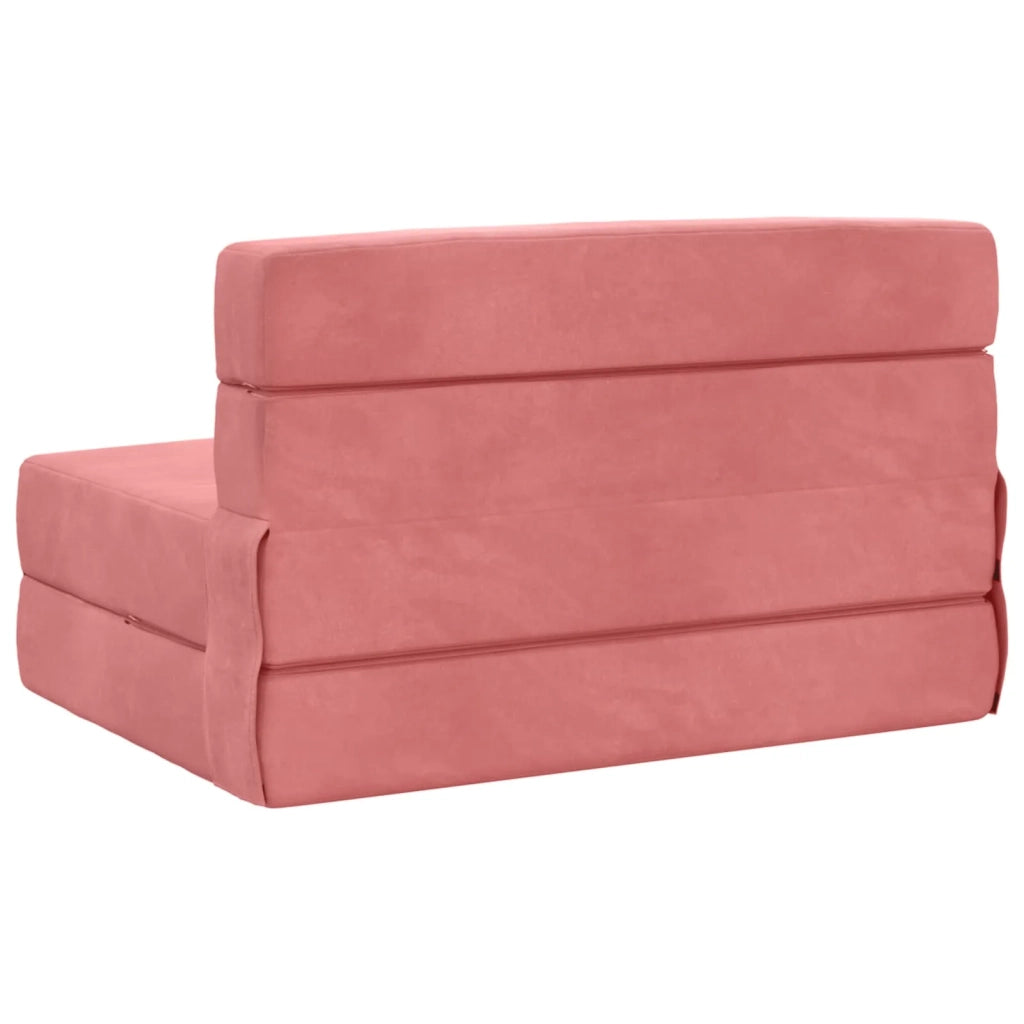 Divano Letto Pieghevole Rosa 100 x 80 x 60 cm Tessuto 900112
