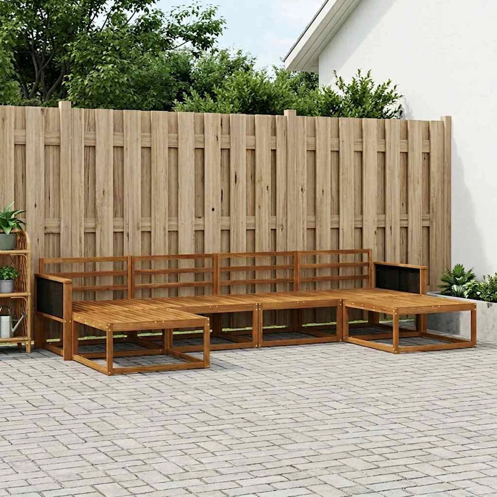 Set di divani da esterno 6 pz Naturale Legno di Acacia Massello 3382772