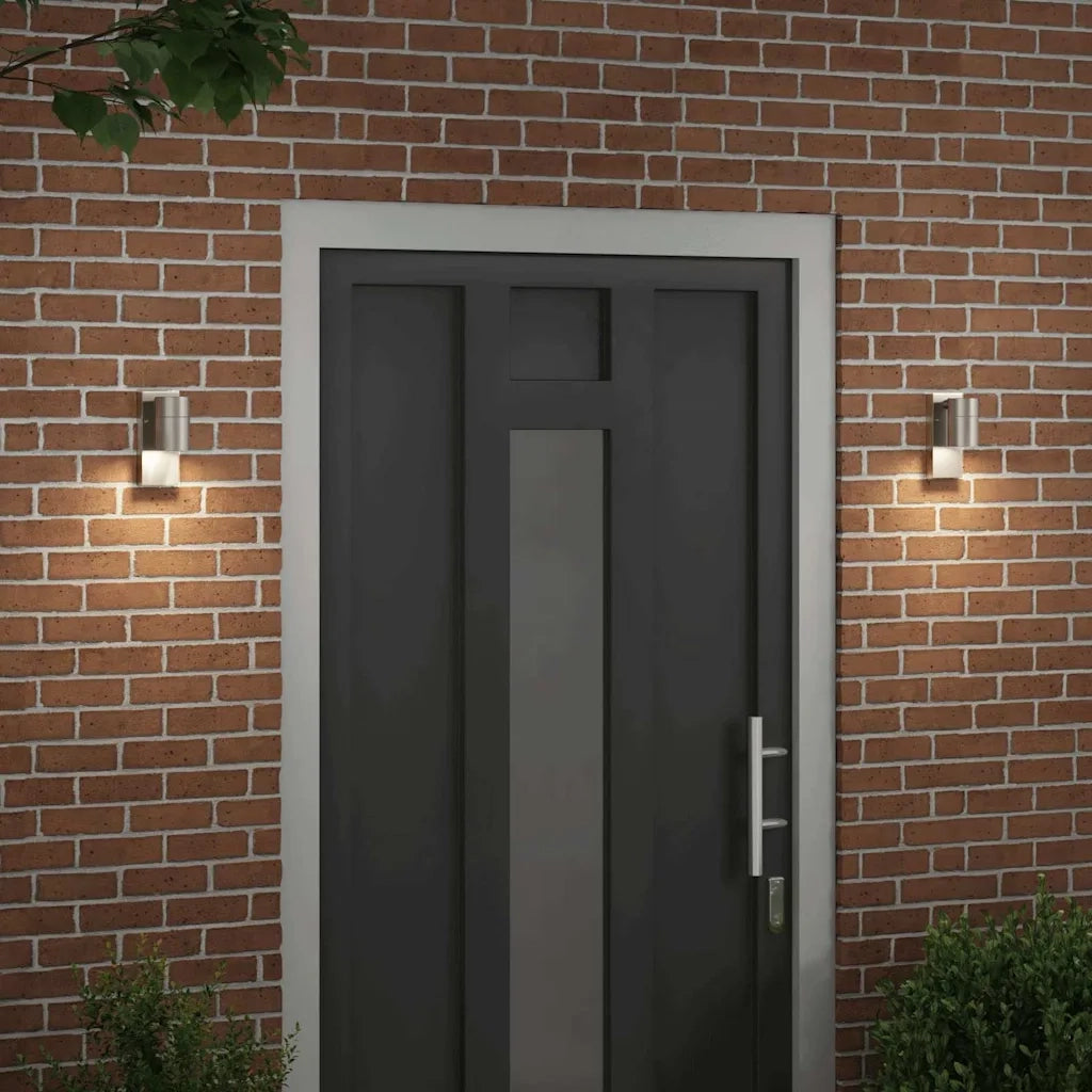 Lampada da Parete Esterna 2 pz Argento 6,5 x 10,5 x 16 cm CFW7786741